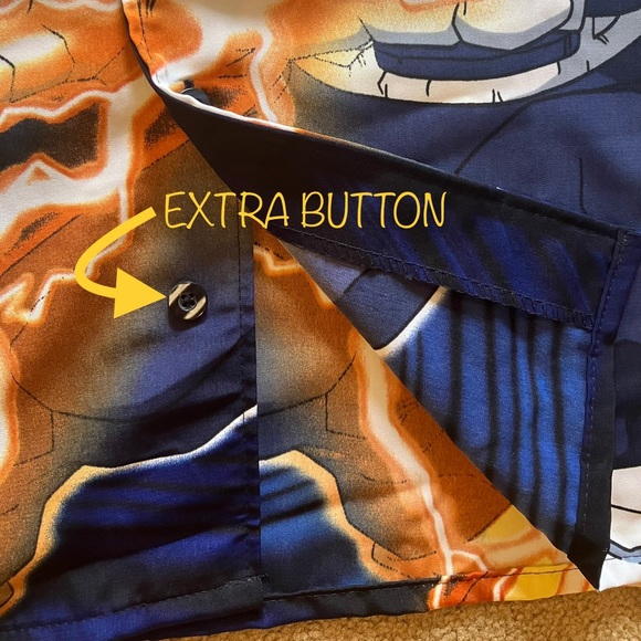 NEW Men’s Dragon Ball Z Vegeta Shirt Button Up NWOT Vintage - Picture 5 of 5